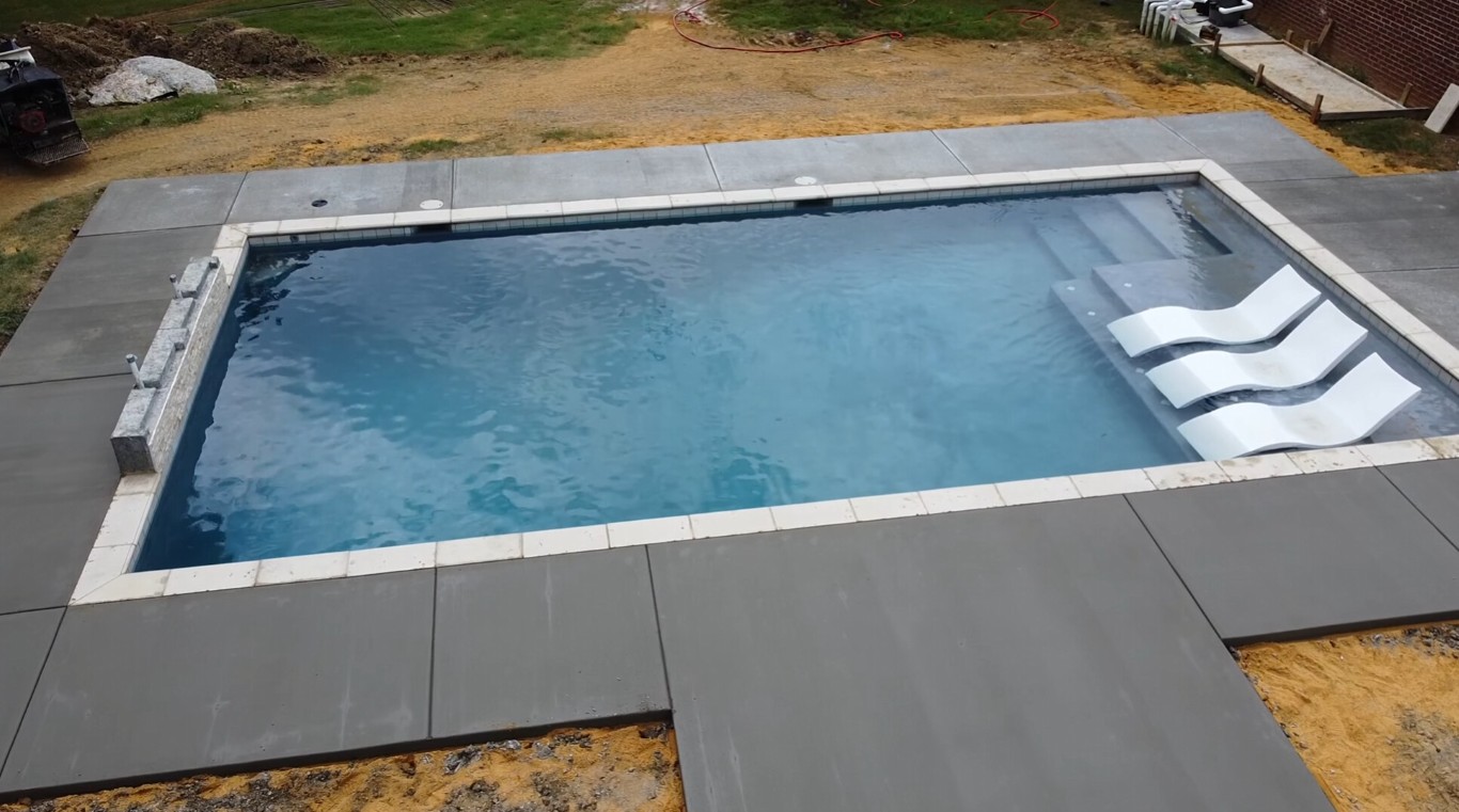 Custom concrete pool deck installation in Santa Clara, CA